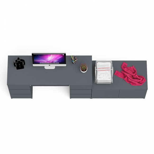 Двухтумбовый компьютерный стол Мори МС-2 с широкой тумбой на 900 цвет графит Двухтумбовый компьютерный стол Мори МС-2 с широкой тумбой на 900 цвет графит