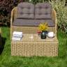 "Равенна" диван двухместный плетенный из ротанга, цвет соломенный