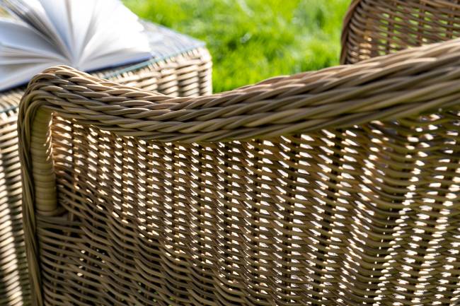 "Равенна" диван двухместный плетенный из ротанга, цвет соломенный