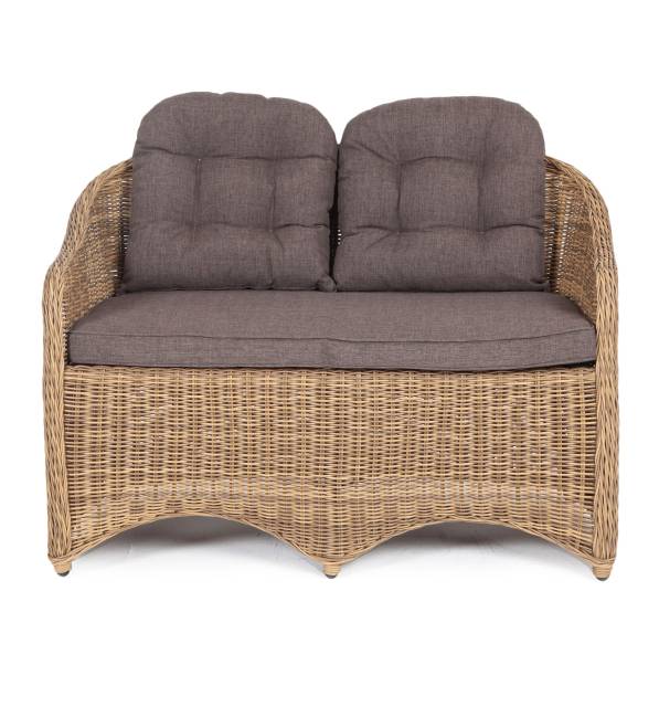 "Равенна" диван двухместный плетенный из ротанга, цвет соломенный